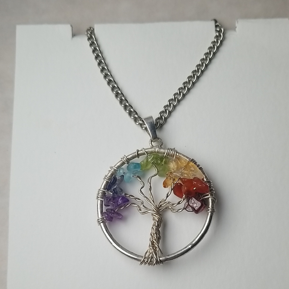 Rainbow Tree Of Life Necklace Pendant